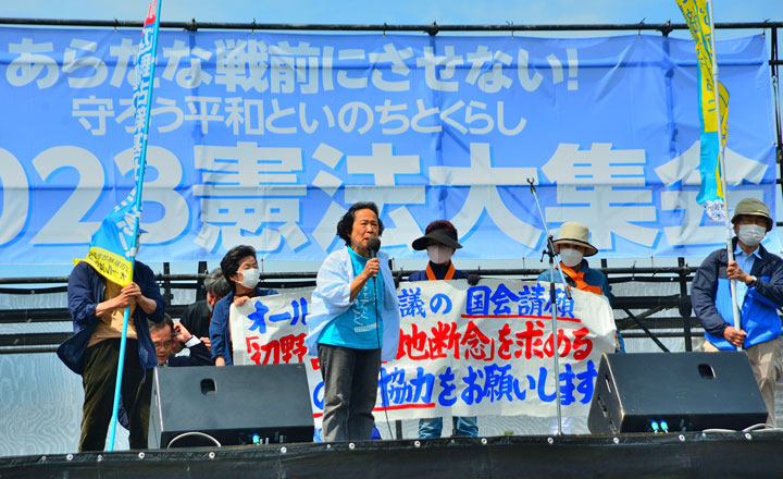 憲法大集会のようす。２万5000人が参加した（5月3日・東京）