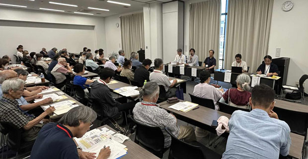 シンポジウムでは松本卓也・県連委員長が夜間中学の設立や支援に関する自治体交渉について報告した（9月6日・山口市）